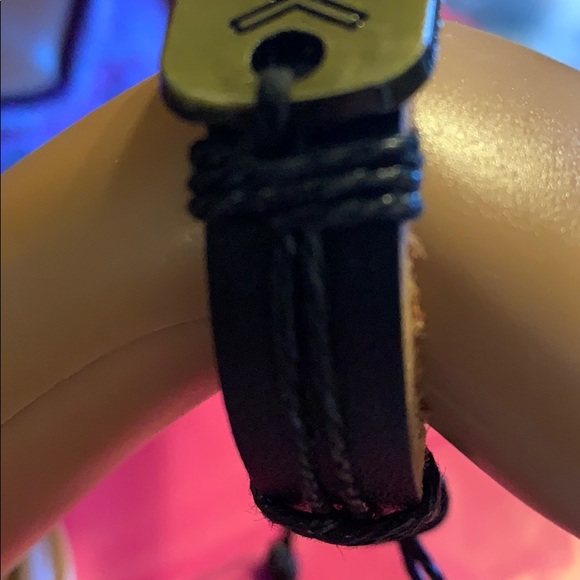 Genuine Leather Vintage Bracelet Jesus Fish Symbol - Picture 3 of 6